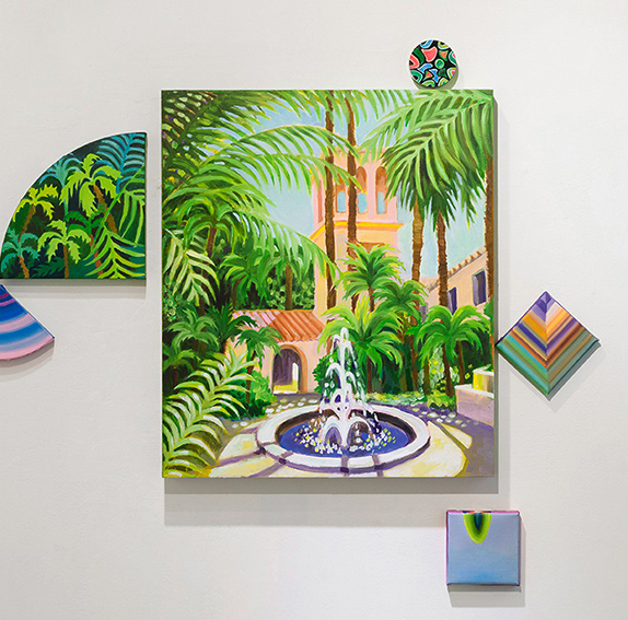 Pink green, oil on linen and small canvases, 2021 