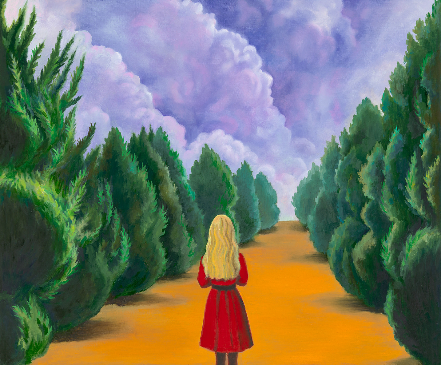 The road not taken, oil on linen, 60.6x72.7cm, 2022