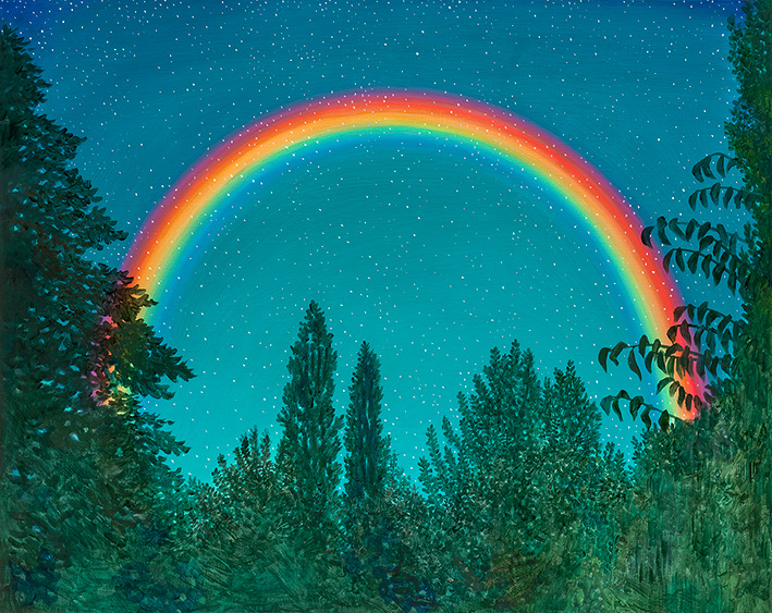 Night Rainbow 2, oil on linen, 72.7x90.9cm, 2025