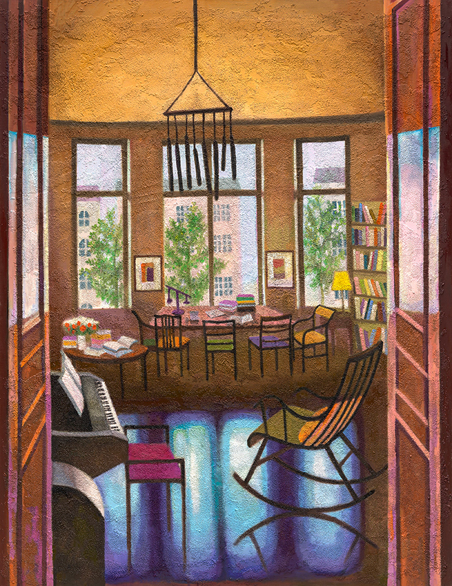 Mosebacke, oil and stonedust on linen, 145.5x112cm, 2023