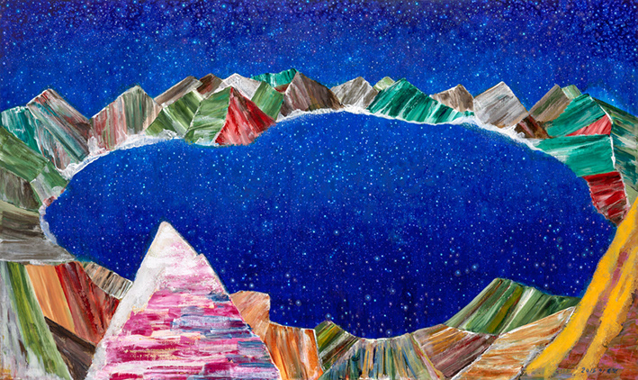 Reflection 3, Acrylic on linen, 97x162cm, 2015