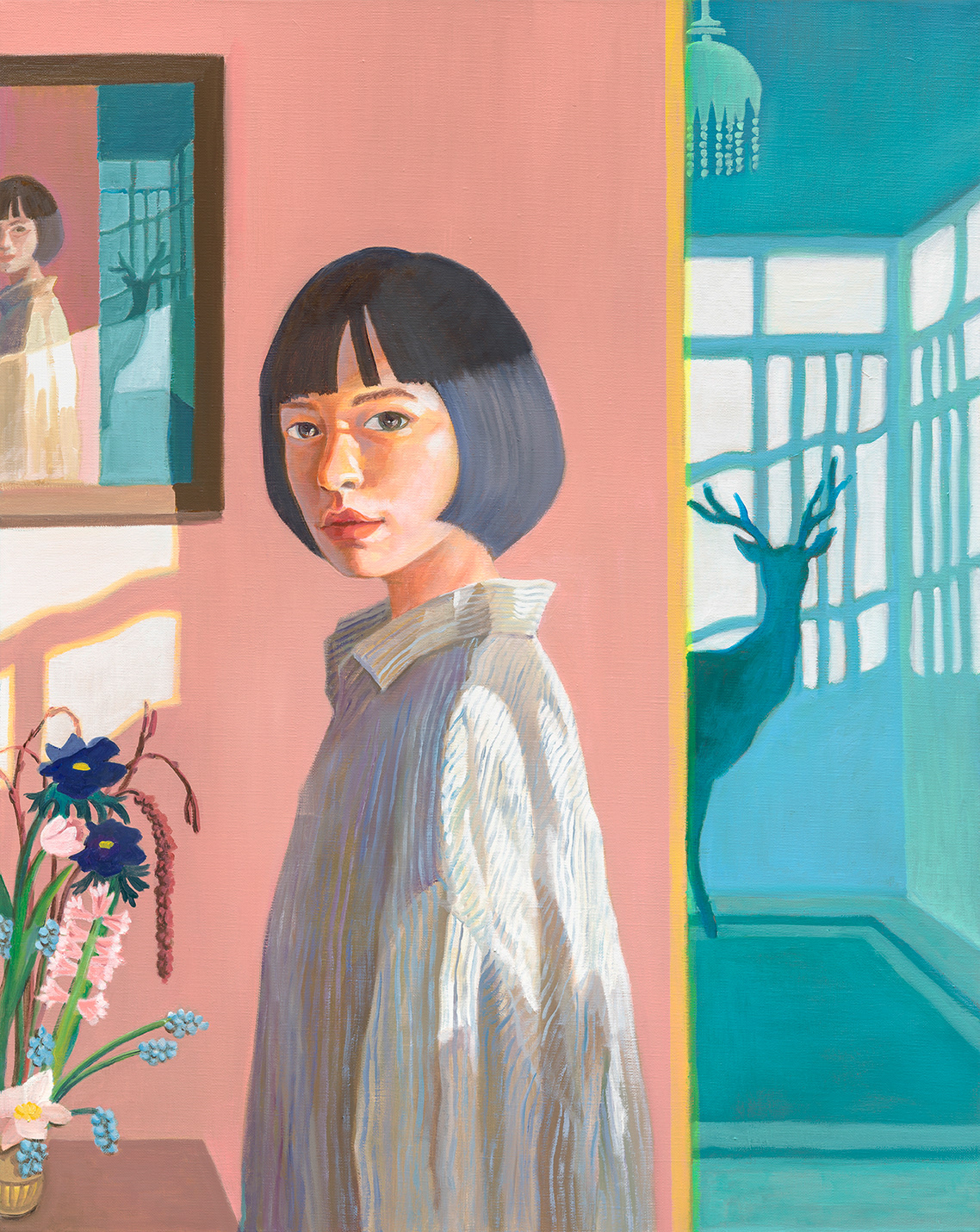 Invisible dialogue, oil on linen, 90.9x72.7cm, 2025
