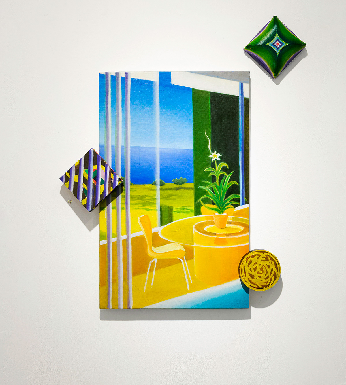Blue Yellow, oil on linen and small canvases, 2021