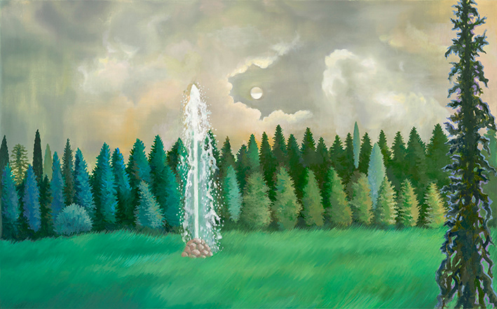 Belief in the woods 6, oil on linen, 80.3x116.7cm, 2022