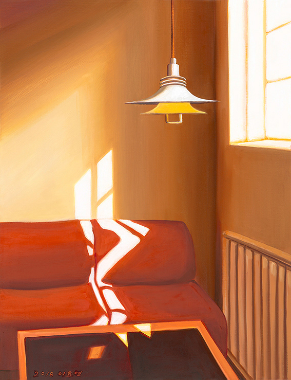 Window shadow 1, oil on linen, 53x40.9cm, 2018