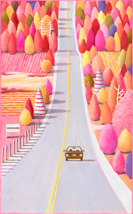 Macondo-pink, oil on linen, 116.7x72.7cm, 2025