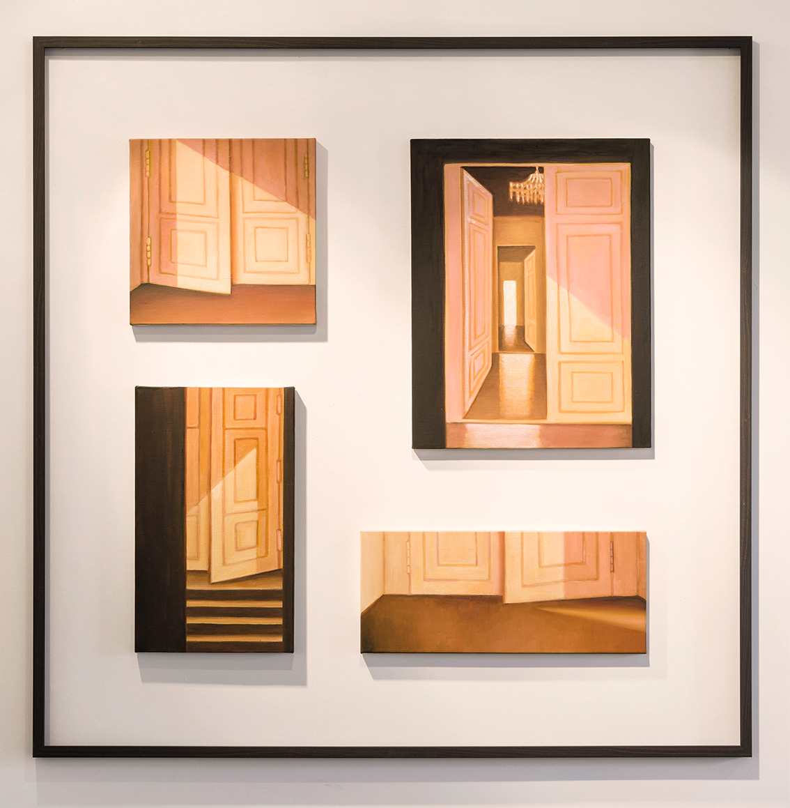  Landscape of handleless doors, oil on linens and a frame, 2020
