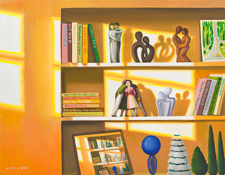 Shadowing interior, oil on linen, 91x116.7cm, 2024