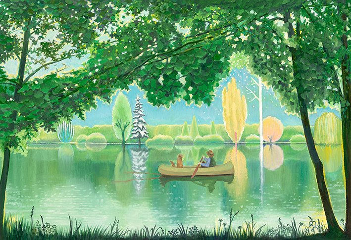 Belief in the woods 3, oil on linen, 80.3x116.7cm, 2022