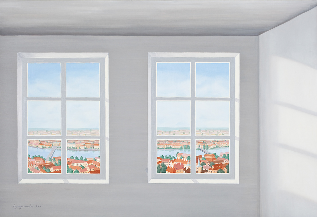 Through the window, oil on linen, 112x162cm, 2011