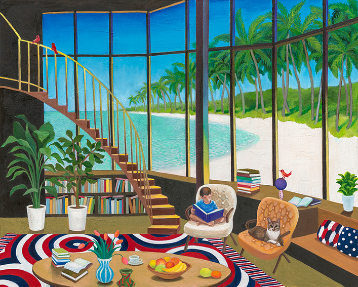 A certain view, oil and stonedust on linen, 130.3x162cm, 2023