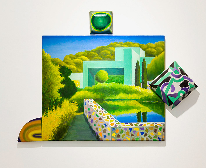 Green Mint, oil on linen and small canvases, 2021