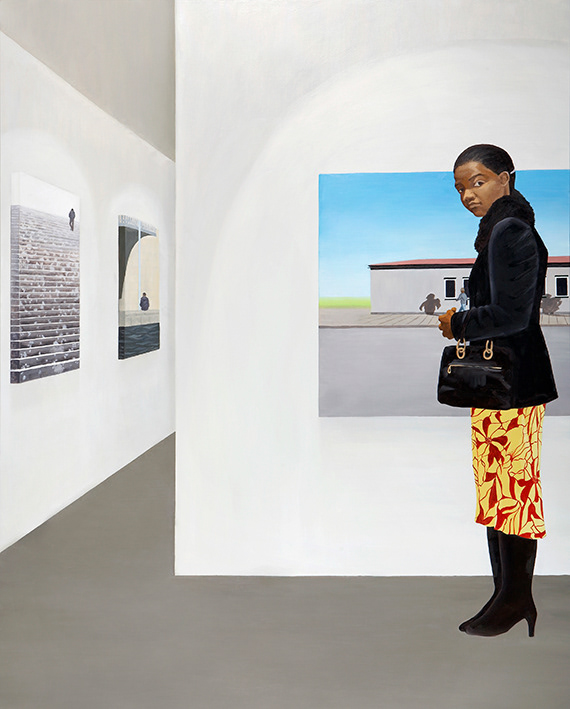 In a gallery, oil on canvas, 162x130.3cm, 2008
