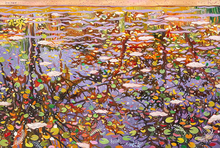 Reflection 8, oil on linen, 130.3x193.9cm, 2018