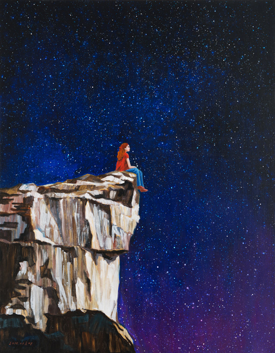 Storry night, acrylic on linen, 116.7x91cm, 2015