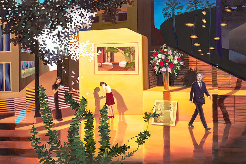 All Converges into Light, oil on linen, 130.3x193.9cm, 2019