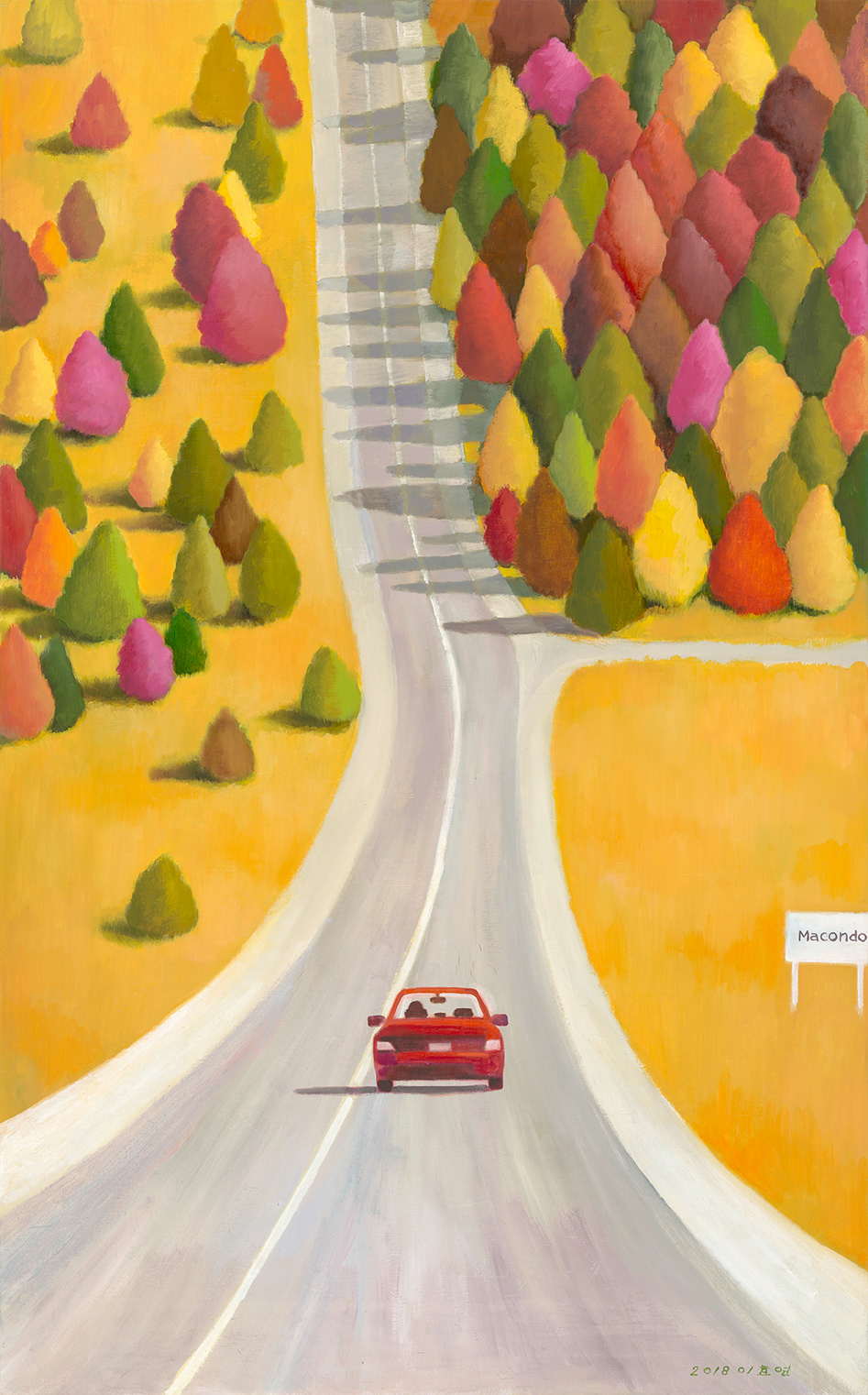 Macondo, oil on line, 116.7x72.7cm, 2018