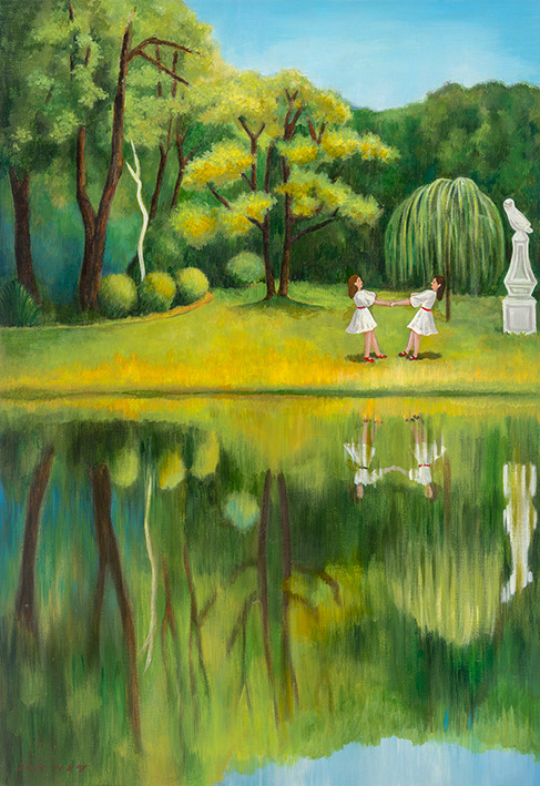 Landscape of Balthus, Acrylic on linen, 116.7x80.3cm, 2015