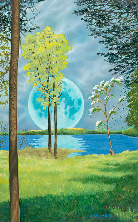 Belief in the woods 4, oil on linen, 116.7x72.7cm, 2022