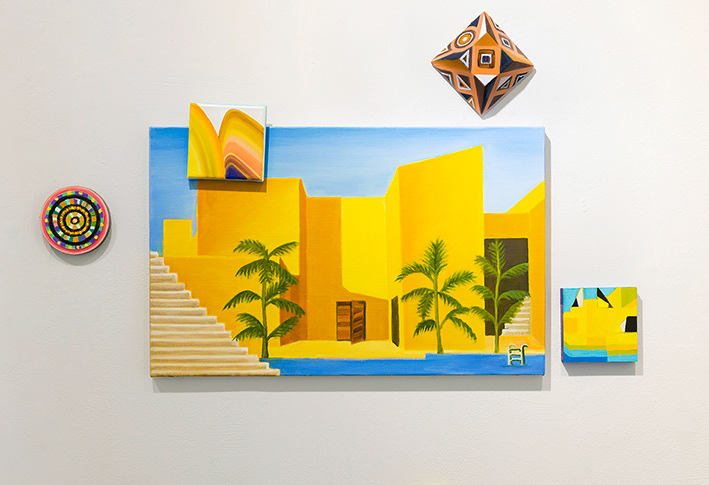 Yellow, oil on linen and small canvases, 2021