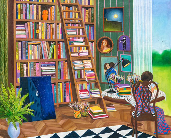 atelier, oil and stonedust on linen, 130.3x162cm, 2023