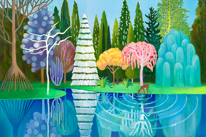 Resonance in the forest, oil on linen, 97x145.5cm, 2025