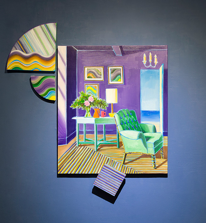Blue blue, oil on linen and small canvases, 2021