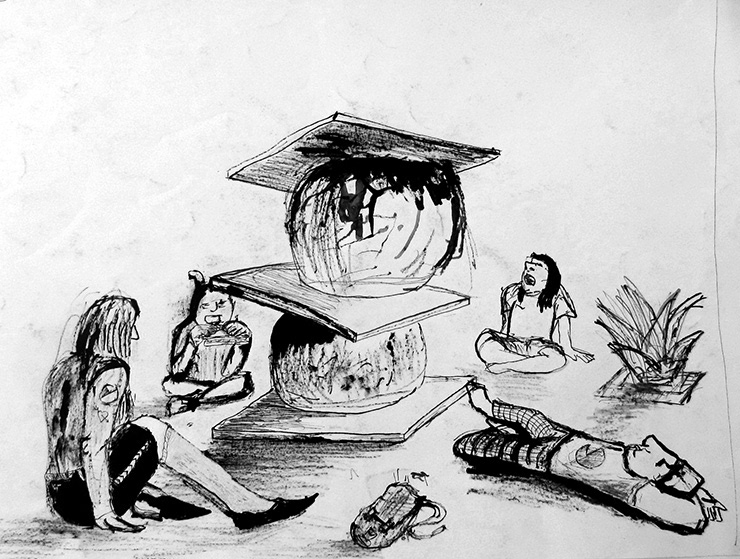 People Round Object