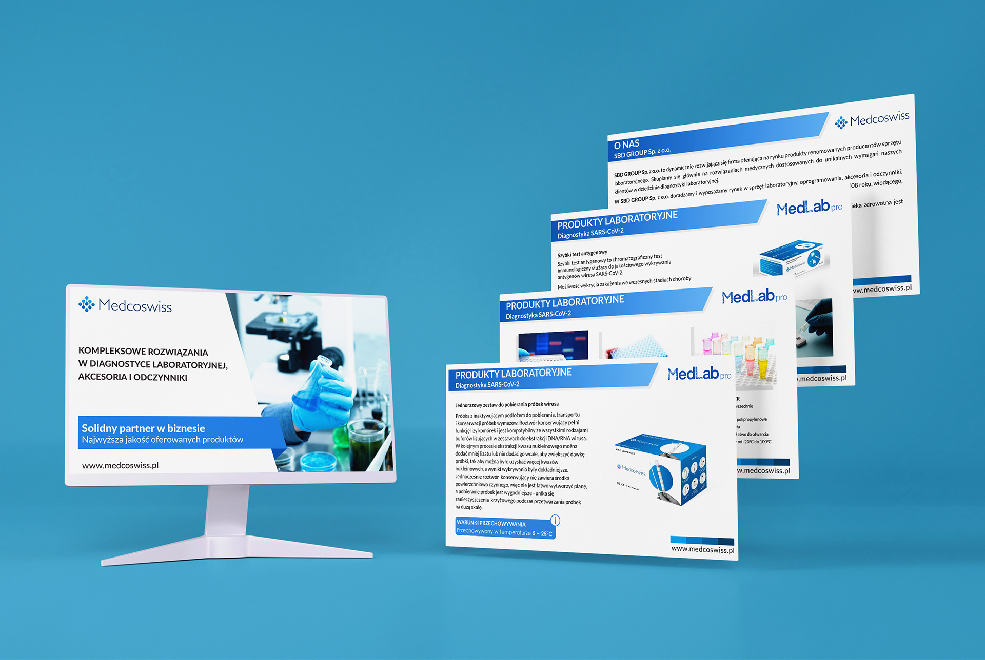 Power Point template created for "Medcoswiss" company.