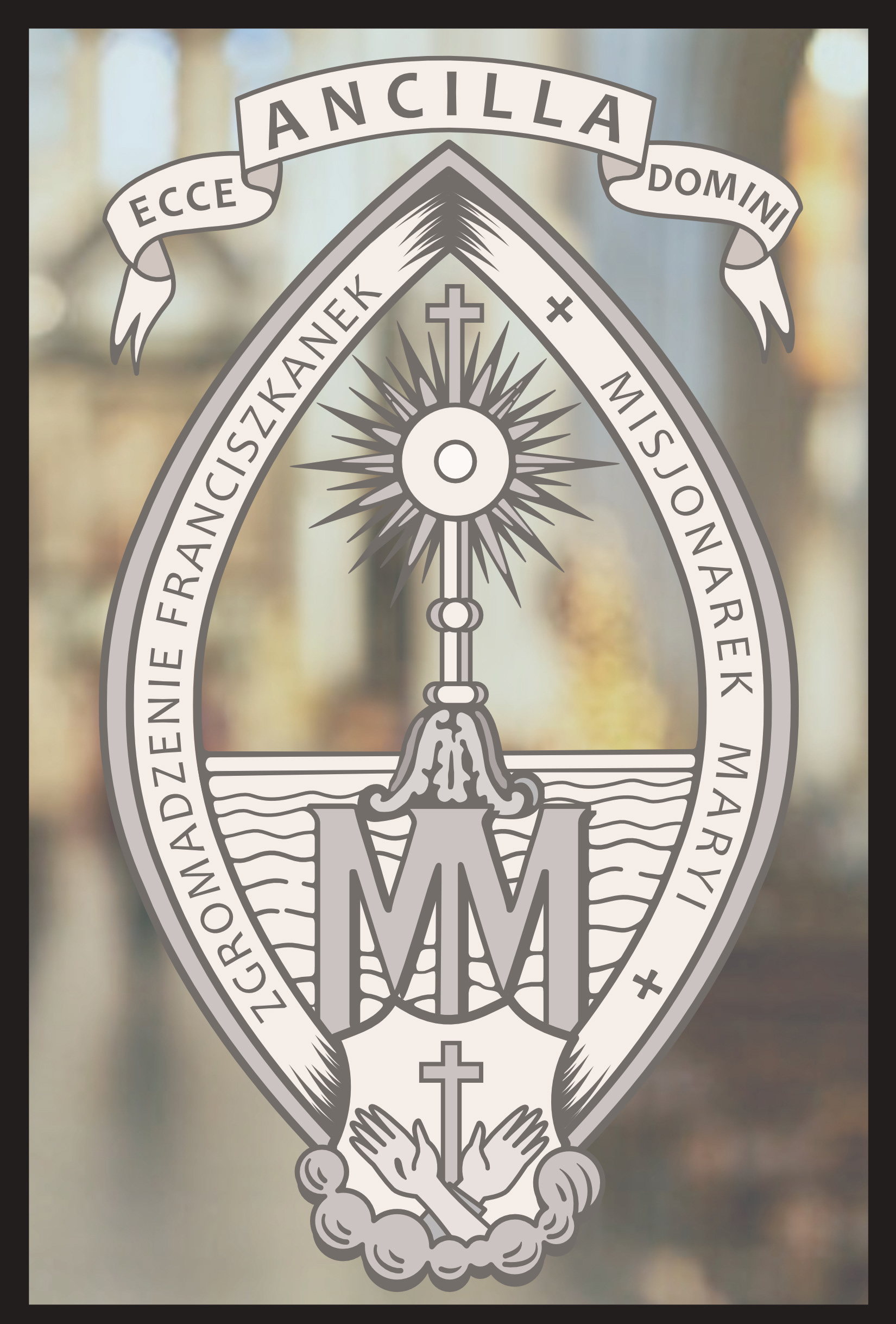 Stained glass window design for the church, visualization.