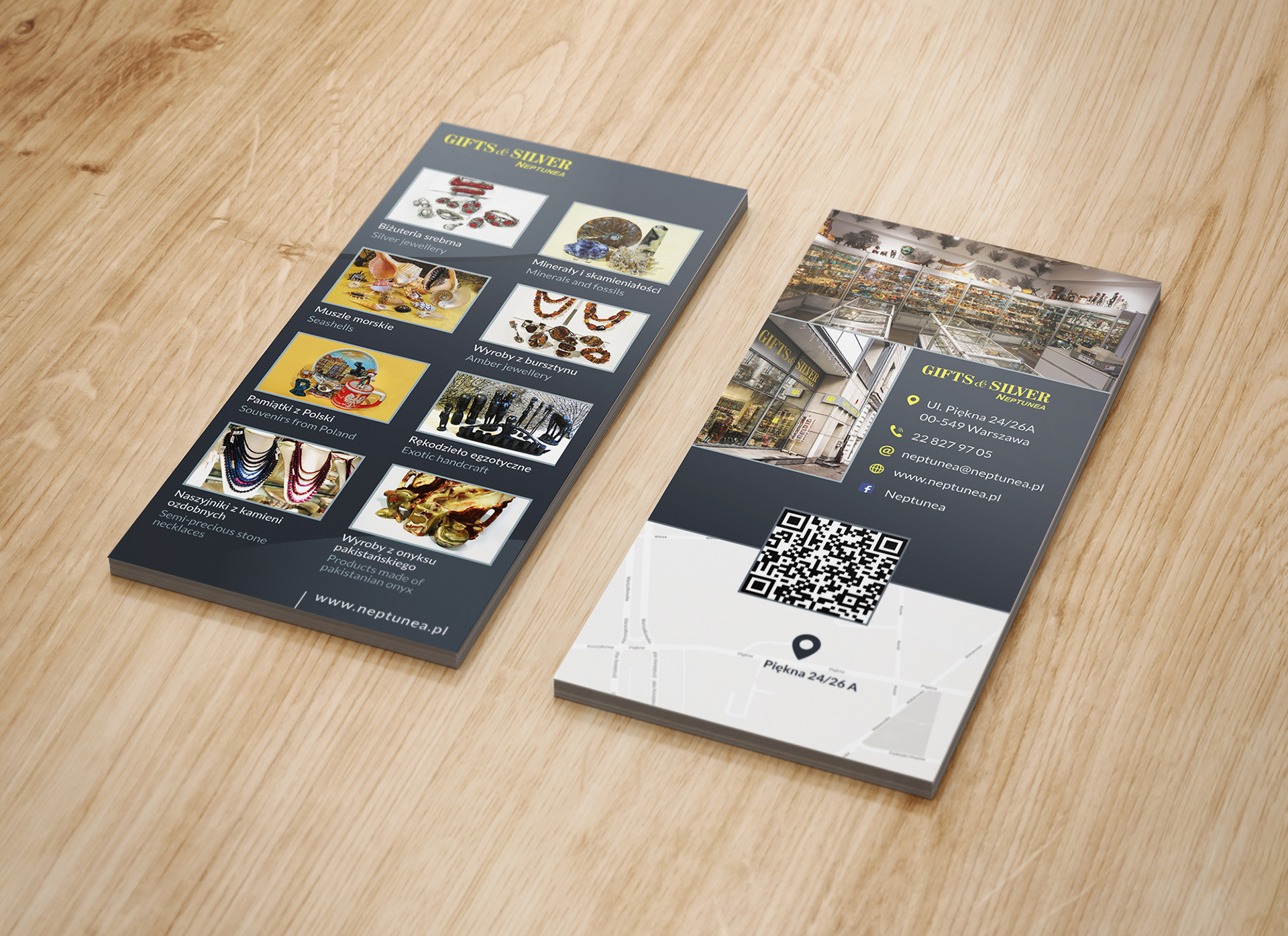 Ulotka dla firmy "Neptunea" zajmującej się sprzedażą souvenirów i pamiątek 