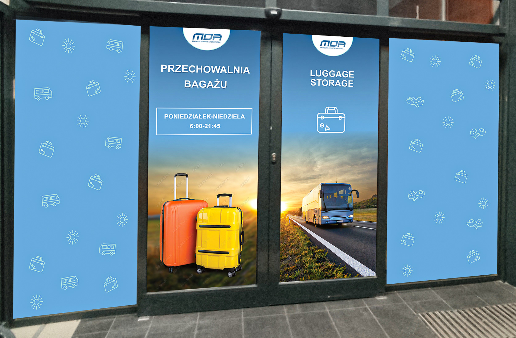 Design of the storefront for "MDA" at the Małopolski Bus Station in collaboration with Agency 1A.