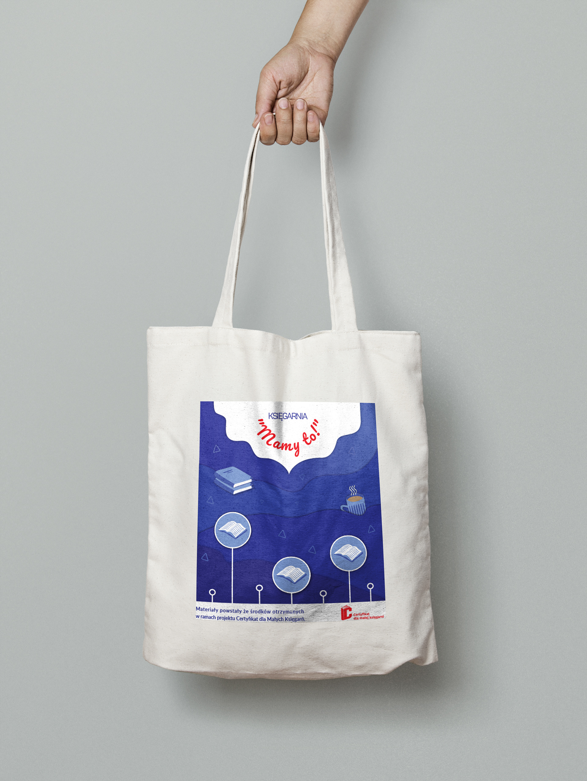 Design for fabric bags graphics for "Mamy to!" bookstore.