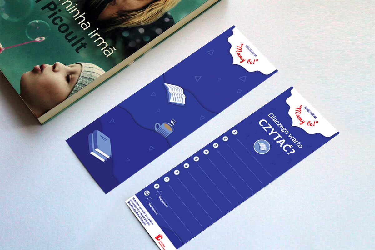 Design for bookmarks for "Mamy to!" bookstore.