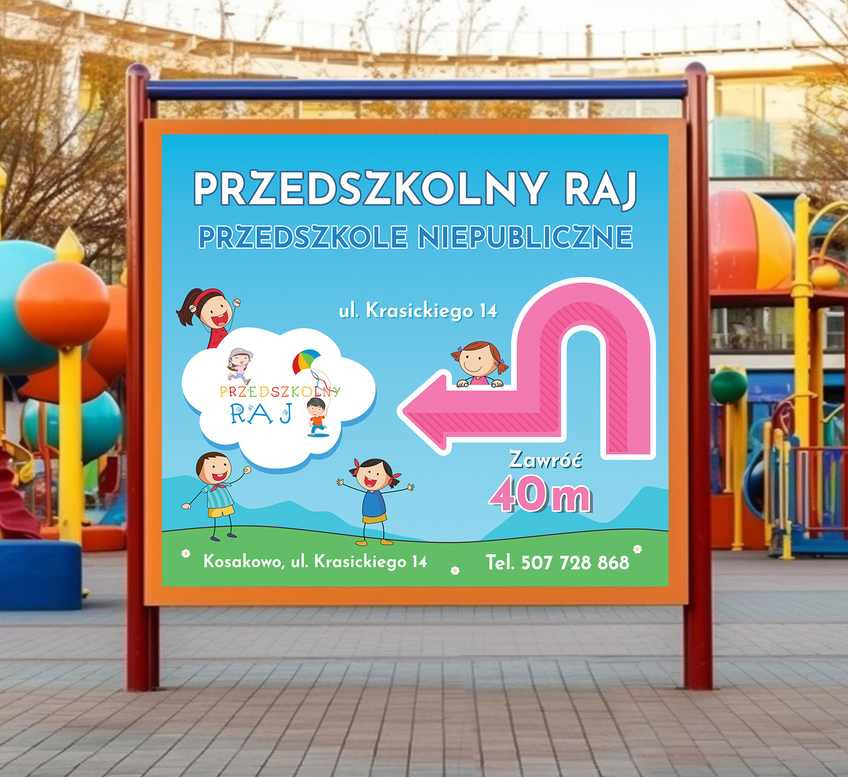 Banner created for "Przedszkolny Raj" kindergarten.