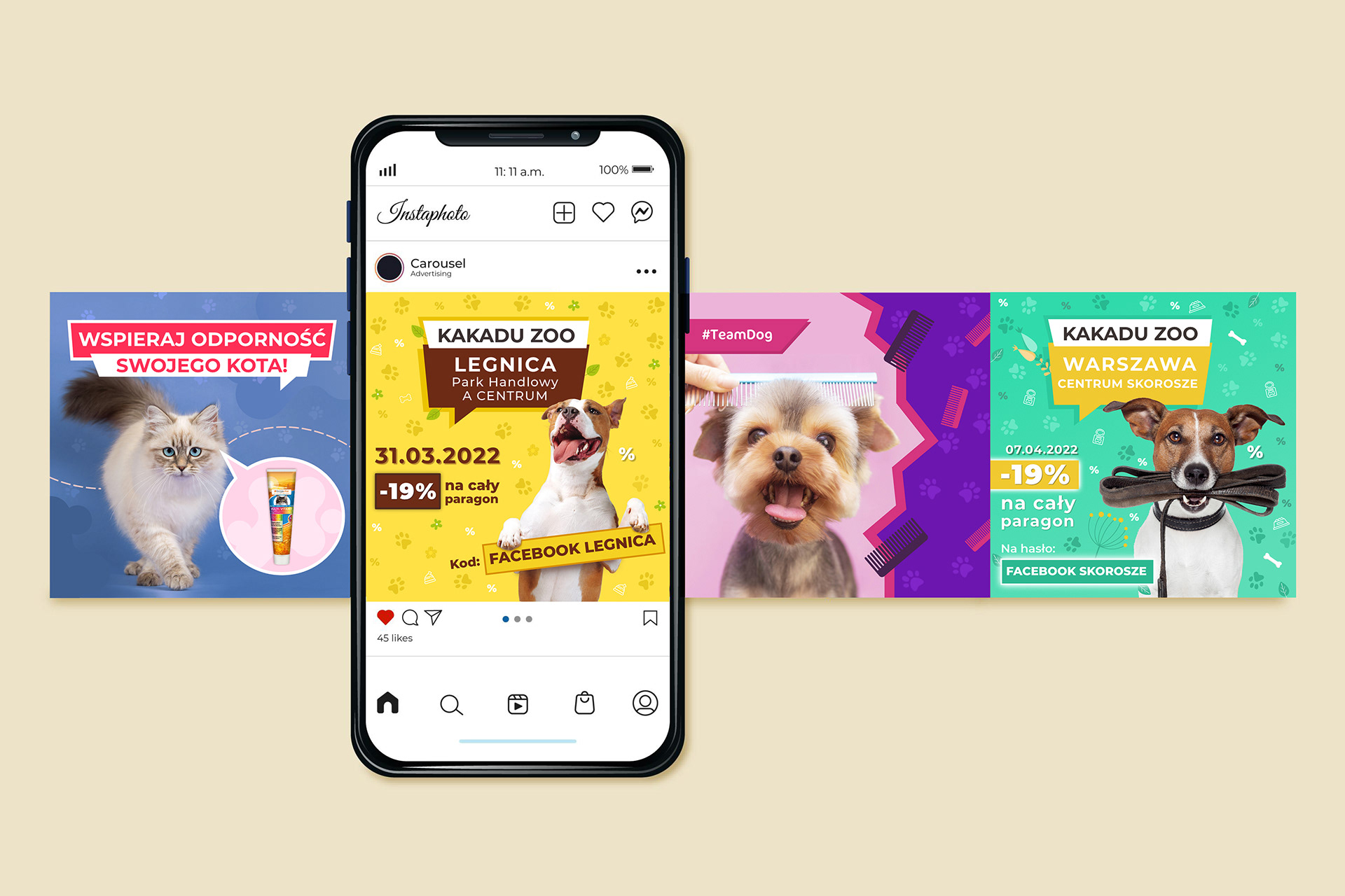 Graphics created for the "Kakadu" pet store in collaboration with Digone agency.