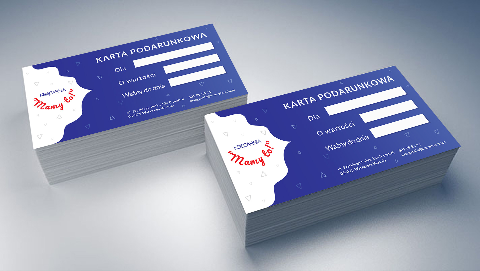 Gift card created for the bookstore "Mamy to!" honored in the favorite bookstore poll in Warsaw.