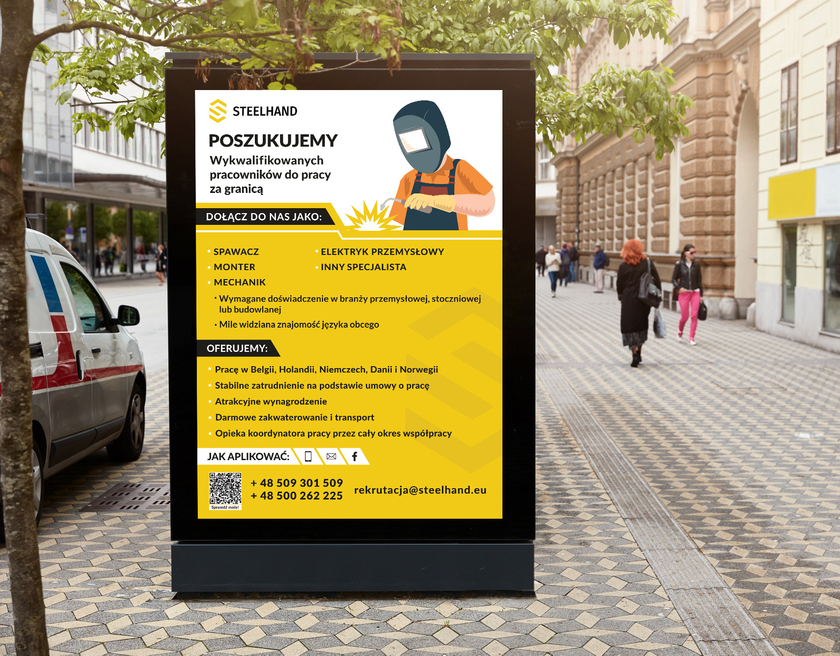 Large-format poster for "Steelhand" created in collaboration with designer Katarzyna Kalinowska.