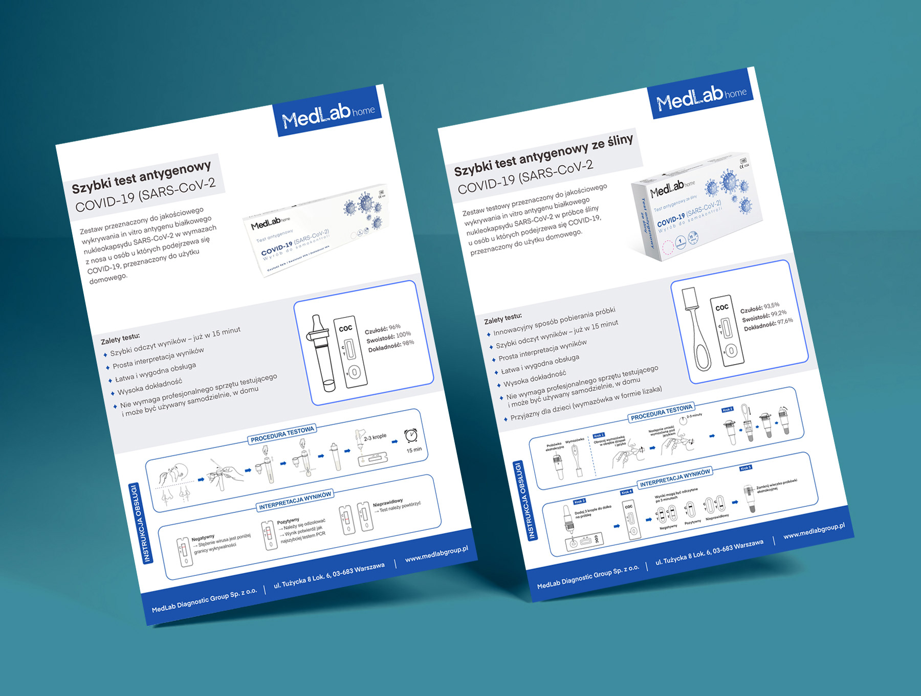 Promotional brochure for "MedLab," specializing in the sale of laboratory equipment.