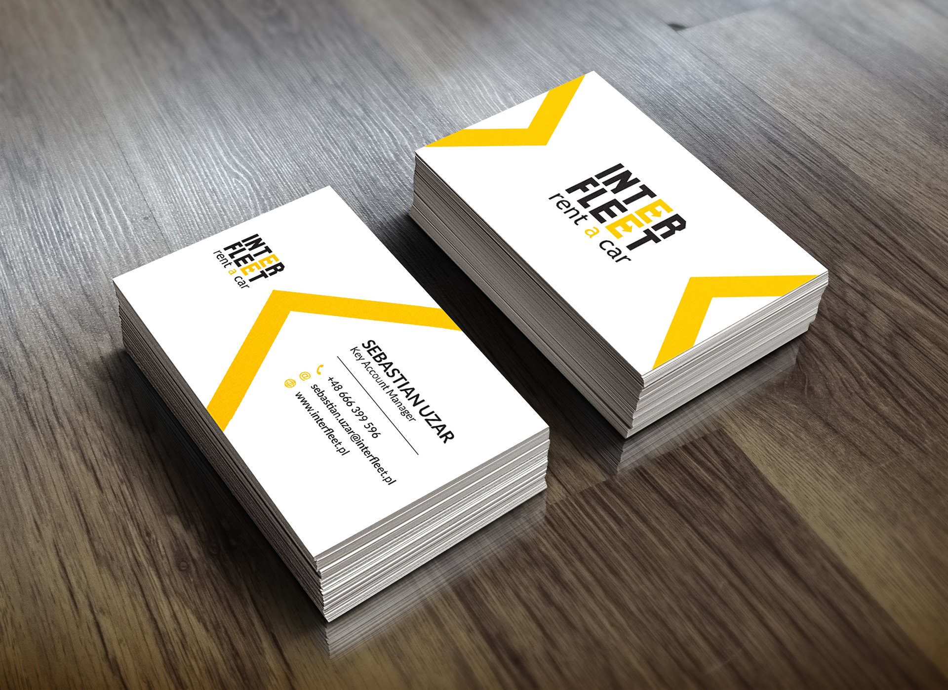 Business card designed for "Interfleet" company.