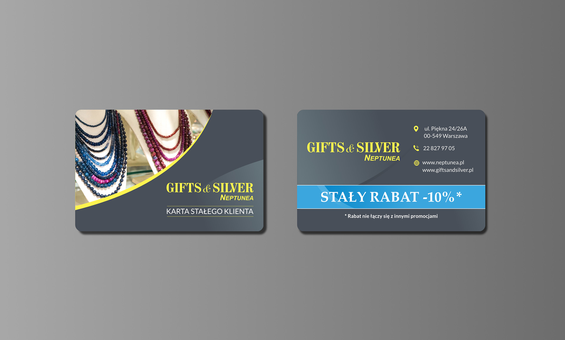 Business card for "Neptunea", specializing in the sale of souvenirs