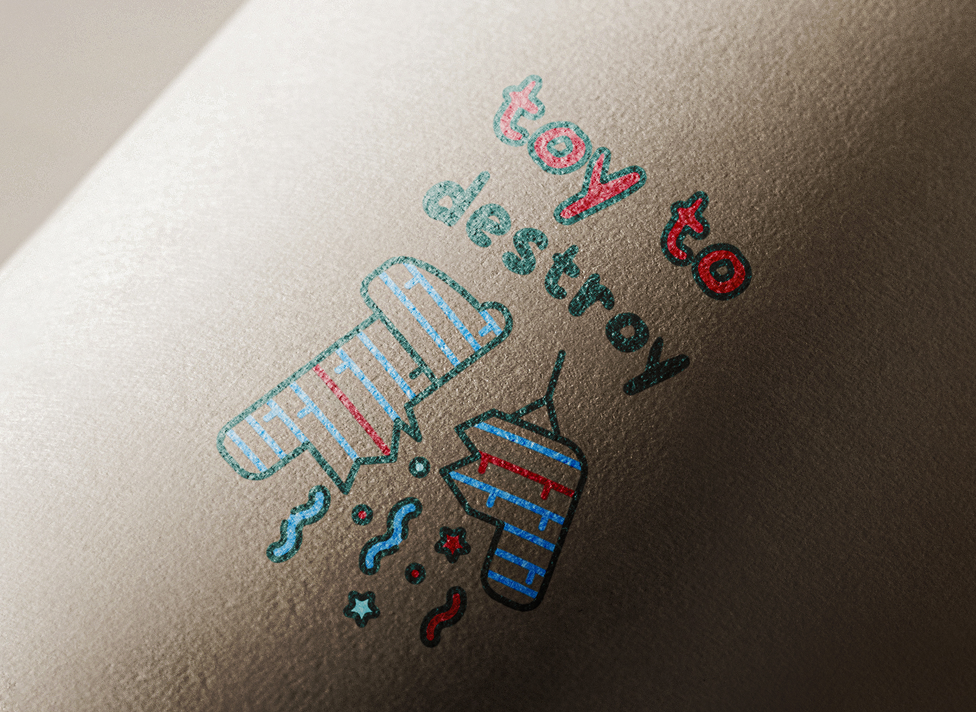 Logo designed for "Toy to Destroy," specializing in creating piñatas.