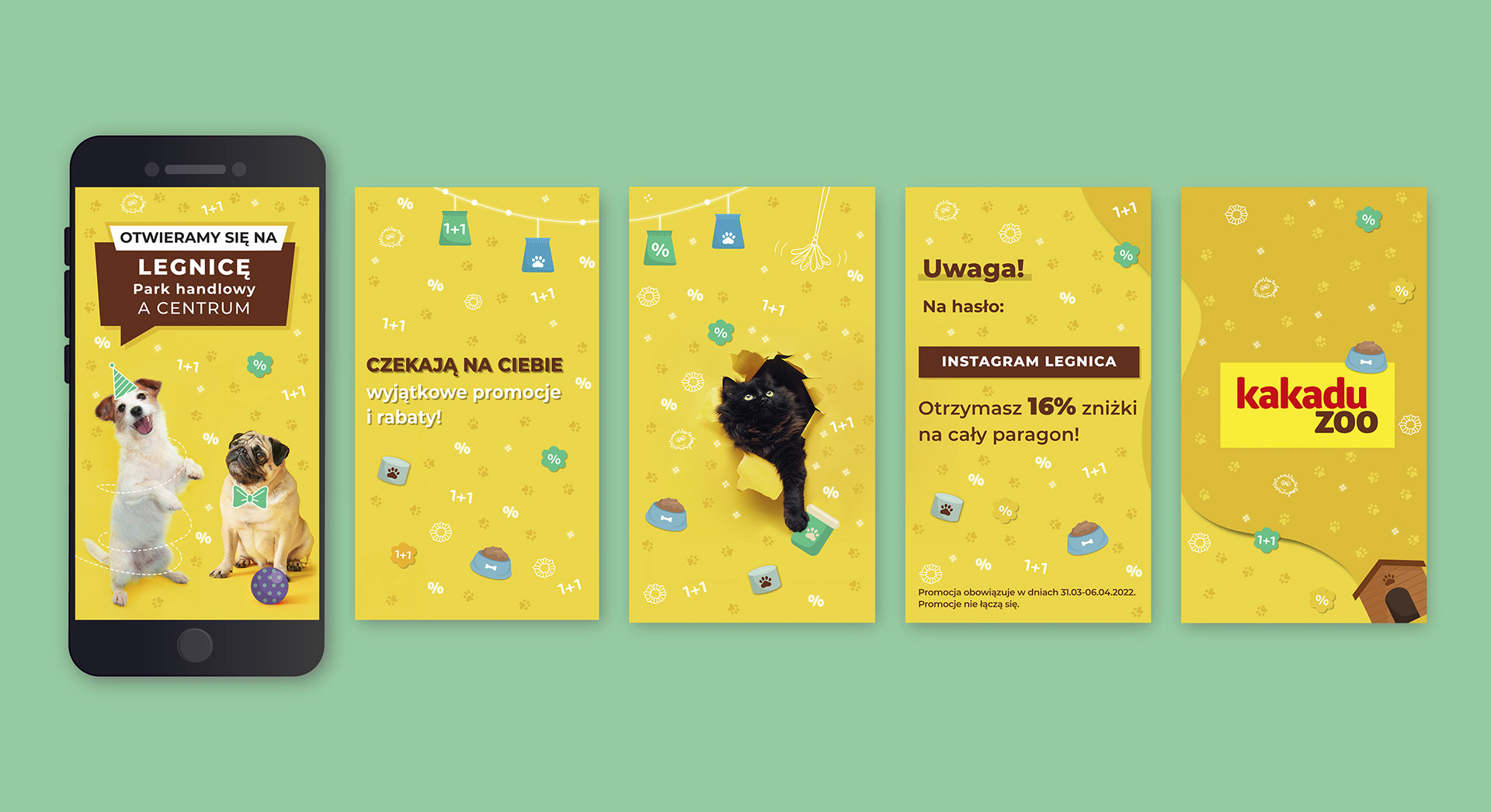 Graphics created for the "Kakadu" pet store in collaboration with Digone agency.