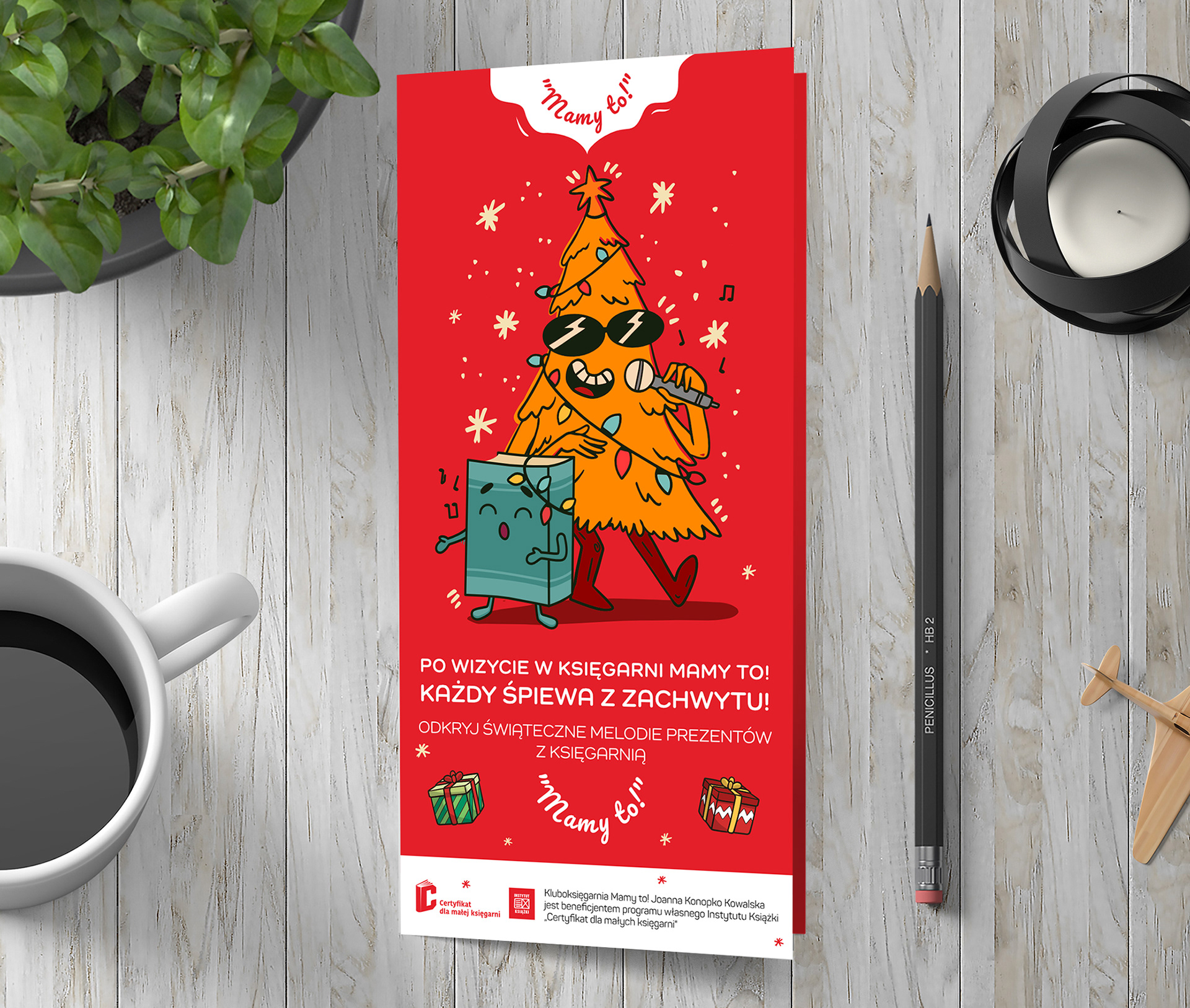 A flyer created for the bookstore "Mamy to!" honored in the favorite bookstore poll in Warsaw