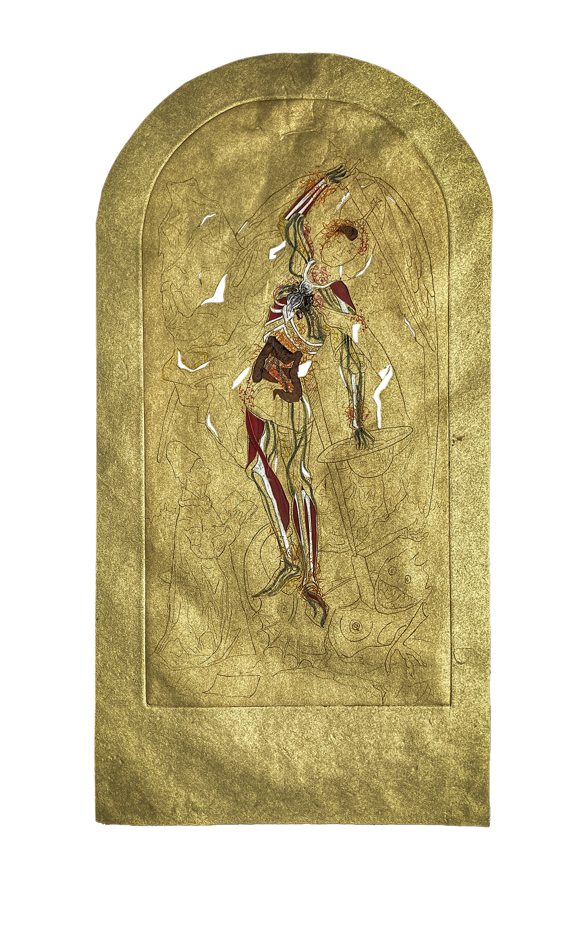 "To Hate the Flesh and be Sanctified.," Intaglio, and paper cutting, 2023.