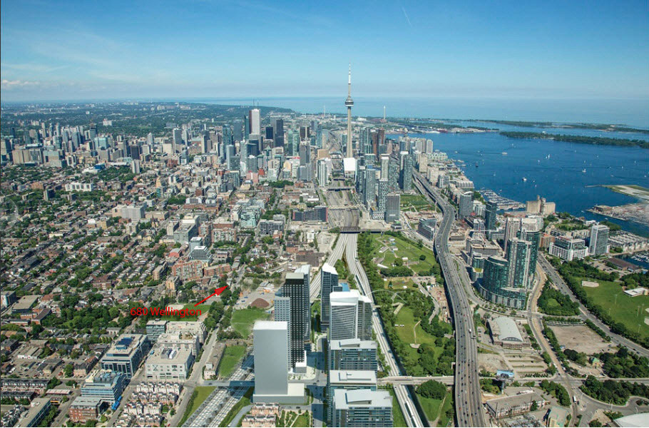 680 Wellington Street West just north and east of Garrison Point