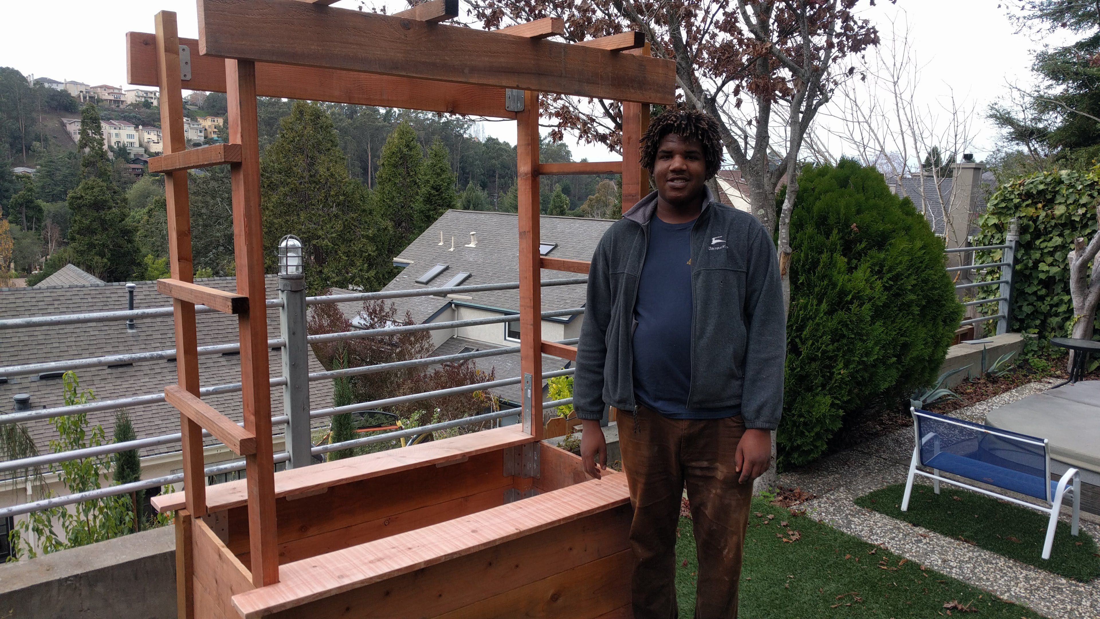 Garden box commission, Redwood, size comparison, 2018-19