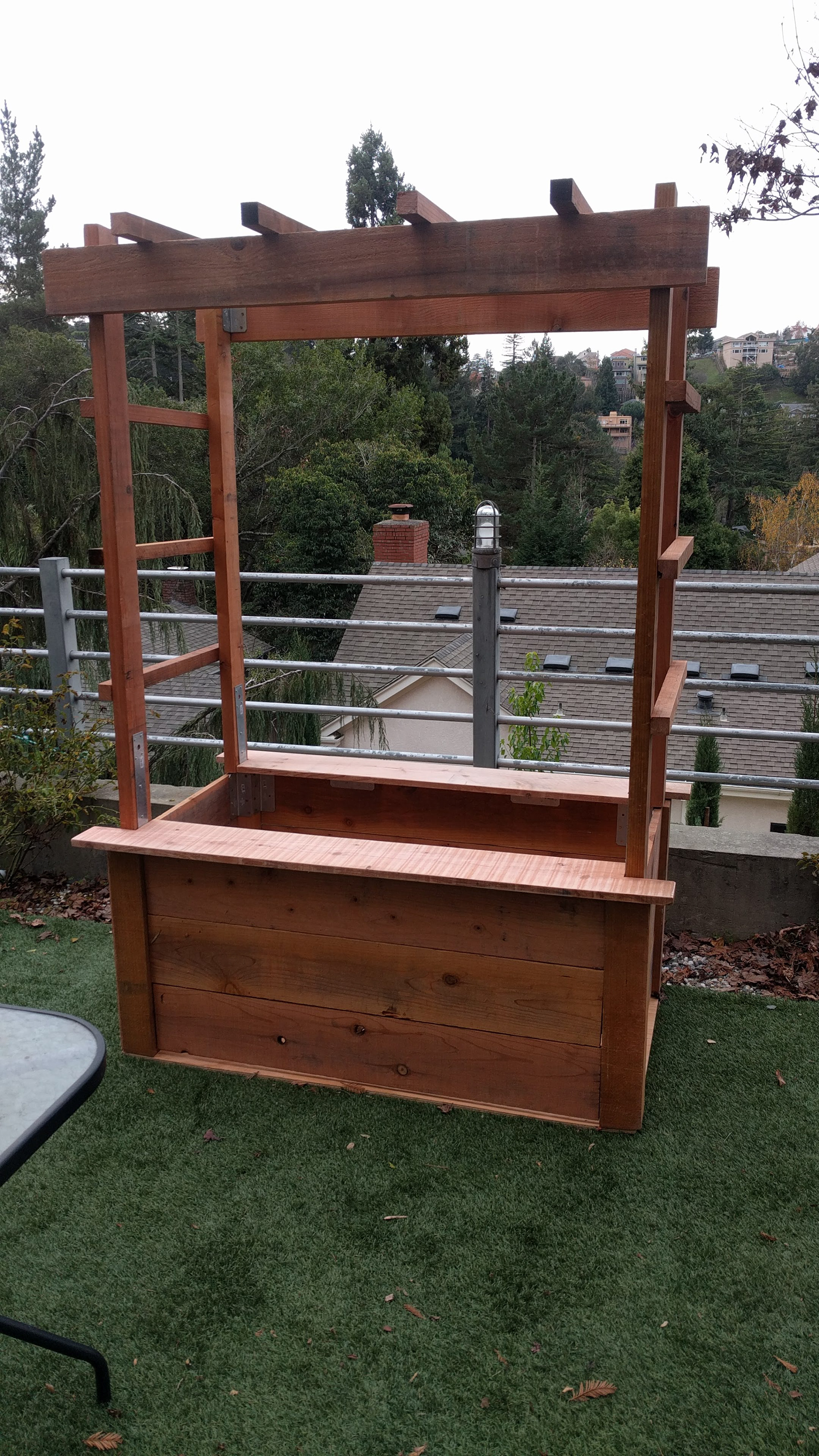 Garden box commission, Redwood, 2018-19