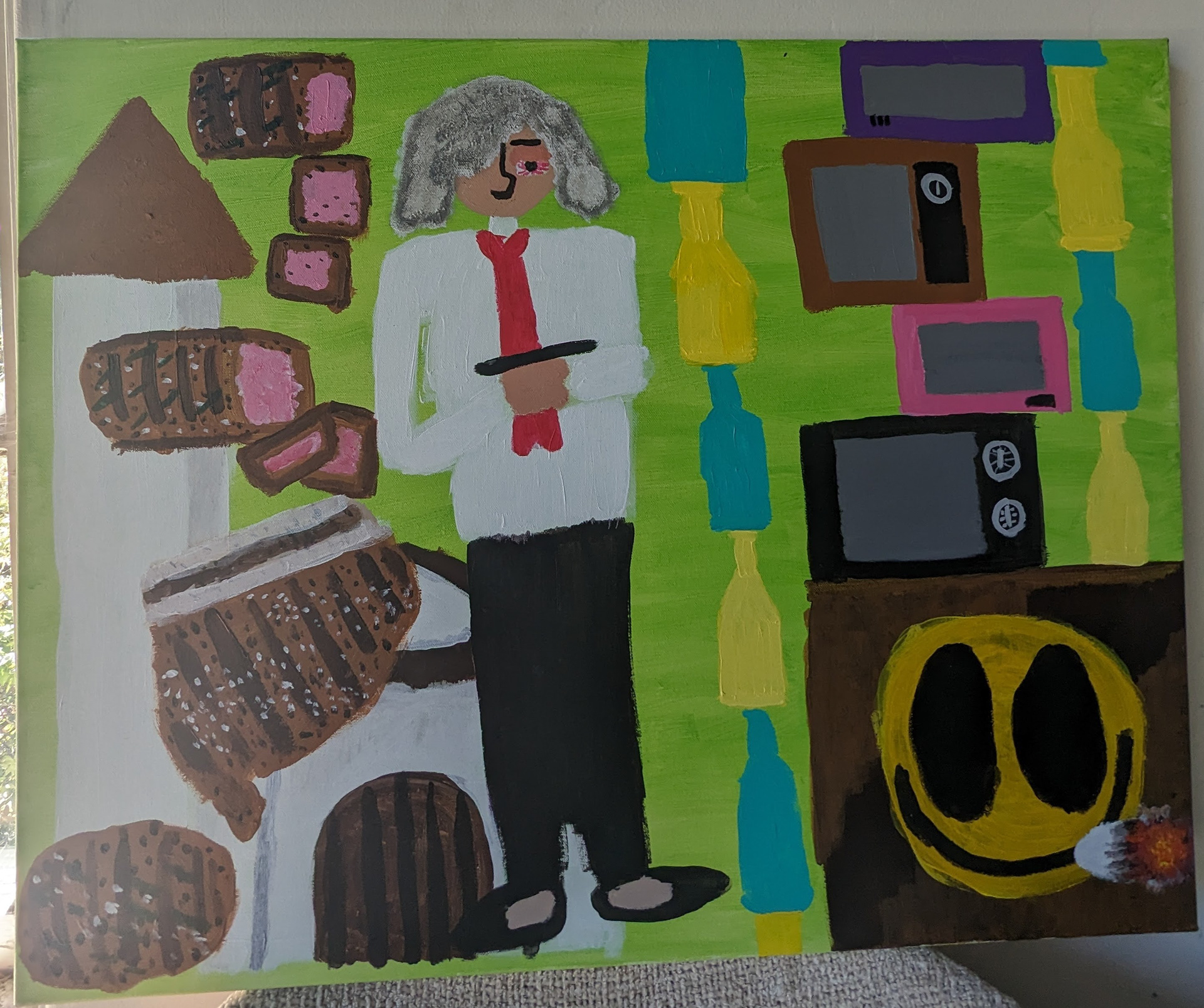 Collage painting, Acrylic on Canvas, 2022