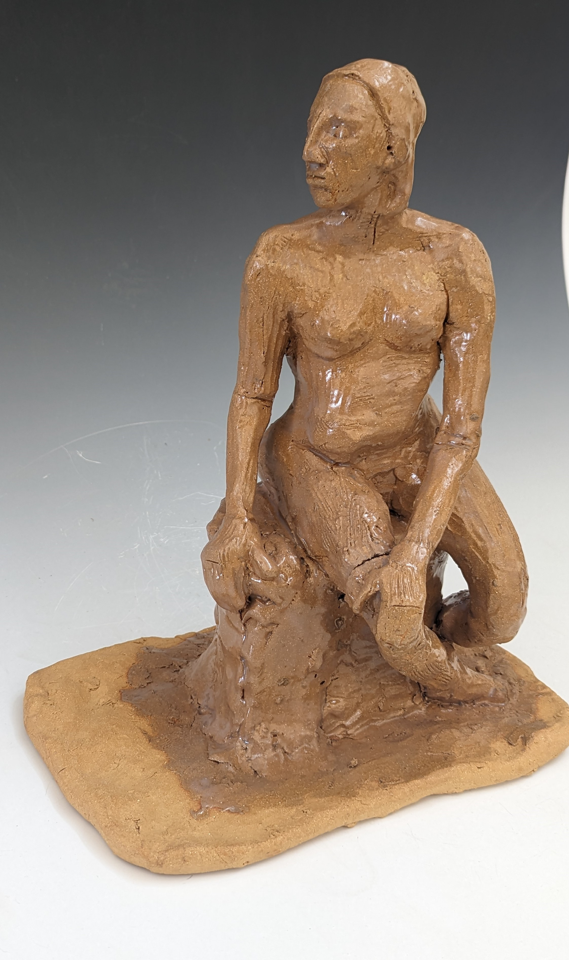 Live Model sculpture 1, High fire red clay, 2023